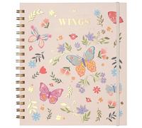 MGGAO Cuaderno de espiral con rayas, Cuaderno de espiral de tapa dura para mujeres y niñas, 19,5 x 22 cm, 96 hojas, papel grueso 100GSM, de rayas universitarias para escribir, trabajar y estudiar