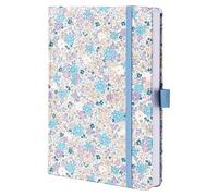 MGGAO Cuaderno Rayado, Cuaderno de Tela A5 para Mujeres y Niñas, Cuadernos Florales Bonitos para Escribir, Diario con Líneas College con 192 Páginas Numeradas, Papel Grueso de 100 GSM, 2 Cintas