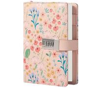 MGGAO Diario con Candado, Diario con Cerradura para Mujeres y Niñas, Cuarderno de Papel Rayado de Cuero PU Impermeable y Recargable, Cuaderno Elegante con Candado Plateado