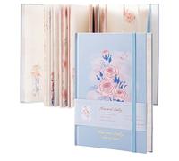 MGGAO Diario de mariposas personalizado azul, diario de rosas para escribir, con hermoso papel en blanco, cuaderno de tapa dura A5, diarios secretos, para recuerdos, bocetos, hombres, mujeres y niñas