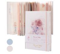 MGGAO Diario de mariposas personalizado rosa, diario de rosas para escribir, con hermoso papel en blanco, cuaderno de tapa dura A5, diarios secretos, para recuerdos, bocetos, hombres, mujeres y niñas