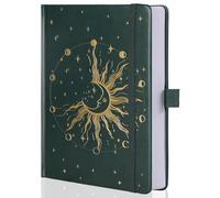 MGGAO Sun Moon Bullet Dot Diarios para Mujeres Hombres, A5 Dotted Cuadernos de tapa dura para escribir para el trabajo, viajes, escuela, 190 páginas numeradas