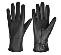 MGGMOKAY Guantes de Cuero para Mujer Pantalla Táctil con forrado de Cachemir guantes de Piel de Invierno,Negro,XXL