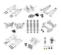 MGHGFYTAS Accesorios Coches RC Compatible con MJX para Hyper GO 14207 14208 1/14 RC Coche Piezas Upgrade Delantero Trasero Brazo Inferior Superior Copa Rodamiento OP Accesorios Kit(Silver)