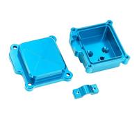 MGHGFYTAS Accesorios Coches RC Compatible con MJX para Hyper Go 14210 14209 RC Mejora para Coche Accesorios Repuestos Cubierta Protectora De La Caja Receptora, Estante Central De Metal(Blue)