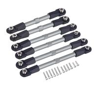 MGHGFYTAS Accesorios Coches RC Compatible con Traxxas BL-2S para Slash 4x4 4WD 1/10 RC Escala Piezas Actualización Coche Radiocontrol Aluminio Ajustable Varilla Enlace Dirección Enlaces 6Piezas(Gray)