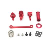 MGHGFYTAS Accesorios Coches RC Compatible con WLtoys 144010, 144001, 144002, 124016, 124017, 124018 Y 124019. Piezas De Mejora para Coches RC: Conjunto De Dirección con Rodamiento Metálico.(Red)