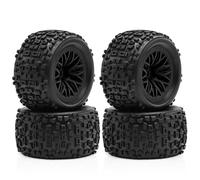 MGHGFYTAS Coche RC Piezas Compatible con ARRMA para Typhon para GROM para Granite para 1/18 RC Piezas De Actualización Coche 4 Uds Neumático Rueda Hexagonal 12mm(Black)