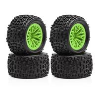 MGHGFYTAS Coche RC Piezas Compatible con ARRMA para Typhon para GROM para Granite para 1/18 RC Piezas De Actualización Coche 4 Uds Neumático Rueda Hexagonal 12mm(Green)