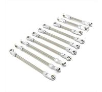 MGHGFYTAS Compatible con HuangBo R1001 R1002 R1003 1/10 RC Modificación Y Mejora para Coches Accesorios Biela Metálica Accesorios Coches RC(Silver)