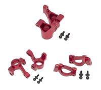 MGHGFYTAS Compatible con Traxxas para LaTrax para Teton 1/18 RC Piezas para Coche 6 Piezas Bloque De Dirección Delantero Metálico Bloque De Avance Portaeje Trasero Accesorios Coches RC(Red)