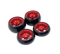 MGHGFYTAS Compatible con Wltoys 244016 para LOSI Micro-B 1/24 RC, Piezas De Mejora De Coche, Accesorios, Rueda De 35mm, Llanta De Metal Accesorios Coches RC(Red)