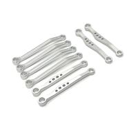 MGHGFYTAS Compatible con WPL C54 C54-1 C64-1 C74 C74-1 1/16 Piezas De Actualización De Coche De Control Remoto Varilla De Tracción Delantera Y Trasera 8 Piezas Accesorios Coches RC(Silver)