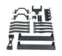 MGHGFYTAS Compatible con WPL C64 1/16 RC Piezas De Coche Metal para Varilla De Tracción De Varilla De Enlace De Chasis Lado De Montaje Juego De Amortiguadores De Pedal Accesorios Coches RC(Black)