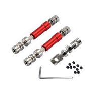 MGHGFYTAS Eje transmisión RC Compatible con MN128 MN86 MN86S MN86K MN86KS para MN G500 1/12 RC Car Upgrade Parts Accesorios 3 Piezas Metal CVD Drive Shaft(Red)