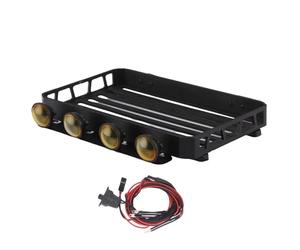 MGHGFYTAS Lámpara del Coche RC Mpatible con LDRC LD-P06 1/12, Piezas De Mejora De Coche Y Camión A Control Remoto, Portaequipajes De Metal, Portaequipajes con Luz, Accesorio A Control Remoto,