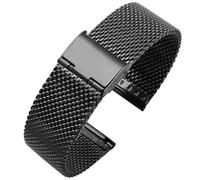 MGHN Correa de reloj de liberación rápida de acero inoxidable 18 mm 20 mm 22 mm Correa de reloj de repuesto universal de acero inoxidable(Color:negro,Size:18mm)