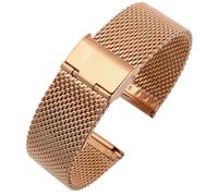 MGHN Correa de reloj de liberación rápida de acero inoxidable 18 mm 20 mm 22 mm Correa de reloj de repuesto universal de acero inoxidable(Color:Rose gold,Size:18mm)