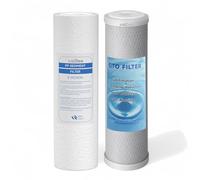 MGidea Kit de dos cartuchos filtros para sistema de filtración de agua H2O 10" filtro sedimentos + carbones