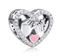 MGIUL Love Heart Charm Para Las Mujeres Pulseras Collares con 5A Cubic Zirconia 925 Sterling Silver Colgante Cuentas Joyería Regalo Para Niños