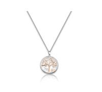 MGJ™ - Collar de plata con cristales Swarovski, viene con caja de regalo blanca, bolsa y tarjeta de Navidad, regalo hipoalergénico para ella, diseño de árbol de la vida, luna llena o mariposa, talla