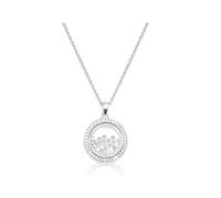 MGJ™ - Collar de plata con cristales Swarovski, viene con caja de regalo blanca, bolsa y tarjeta de Navidad, regalo hipoalergénico para ella, diseño de árbol de la vida, luna llena o mariposa, talla