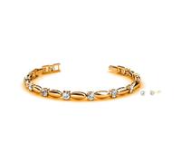 MGJ™ - Juego de pulsera y aretes de cristal Swarovski para mujer, joyería hipoalergénica de regalo para ella en caja de regalo blanca premium, disponible en plata, oro rosa y oro, 16.0 Centimeters