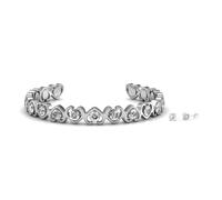 MGJ™ - Juego de pulsera y aretes de cristal Swarovski para mujer, joyería hipoalergénica, regalo en elegante caja de regalo blanca y bolsa, disponible en plata, oro rosa y oro, talla única, Aleación