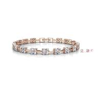 MGJ™ - Juego de pulsera y aretes solitarios con cristales de Swarovski para mujer, joyería hipoalergénica, regalo para ella en caja de regalo blanca premium, bolsa y tarjeta de Navidad, 18 Millimeters