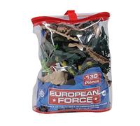 MGM European Force - Conjunto Completo de un Campo de Batalla Militar con 130 Soldados - Soldados - 180118 - Verde - Plástico - Militar - Juguete para niños - Miniatura - A Partir de 3 años.