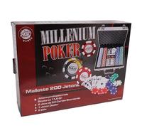 MGM Games - Maletín de 200 fichas de póker - Multicolor - 140200 - Juego de Cartas - Metal - De 2 a 6 Jugadores - Cartas de Juego - Juegos de Mesa - 11,5 gr - 30 cm x 21 cm