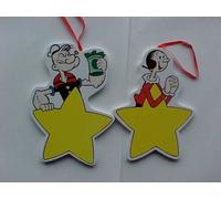 MGM Grand Popeye y Olive Oyl de madera adornos de Navidad