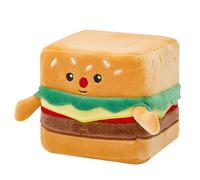MGM JOUET - Squarepal - Burger - Peluche Anti-Estrés - 193627 - Espuma de Memoria - Gadget - Regalo - Fast-Food - Rehabilitación - Ansiedad - Juguete Sensorial - A Partir de 2 años