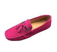 MGM-Joymod Hombres De Moda Borlas De Gamuza Conducción Caminar Mocasín Penny Mocasines Flats Slip-on Zapatos de barco, Jd568 3 Púrpura, 48 EU