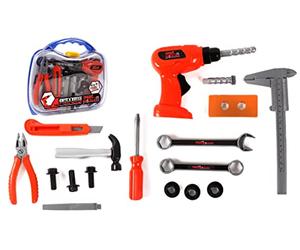 MGM -Les Pros du Bricolage-Boite à outils-092255-Orange et Noir-Plastique-A Partir de 4 años, Multicolor