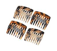 mgmooa 4 peines laterales franceses vintage para mujeres, pinzas de pelo de carey para moños, peines decorativos de sujeción fuerte de 9 dientes, accesorios clásicos para el cabello compatibles con