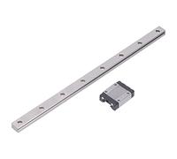 MGN15C Linear Rail Guide, Bearing Steel Linear Sliding Rail, Miniature Linear Motion Rail for 3D Printers CNC Machine, with Rubber Stoppers and M3 Slider Thread (300 mm)