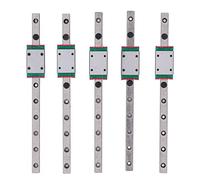 MGN7 Linear Guide Rail, 5PCS Bearing Steel Guideway Rail with Slide Block, High Precision 150mm Linear Slide Rail for V0.1 3D Printer, Smooth Sliding Low Noise Compact Size