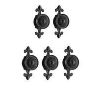 Mgoodoo Juego de 5 pomos para cajones antiguos, color dorado, caja de zapatos y tiradores para armario de cocina, color negro
