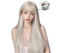 MGRANDE Peluca Premium Line 【 Active Top Stylist Product】 Juego de 6 artículos de línea interior de color para mujer, peluca original semi-larga con efecto facial pequeño (blanco beigeLSt DY24A)