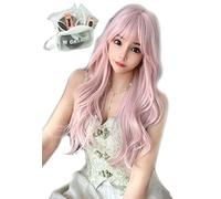 MGRANDE Peluca Premium Line 【 Active Top Stylist Product】 Juego de 6 artículos de línea interior de color para mujer, peluca original semi-larga con efecto facial pequeño (blanco melocotón DY67A)