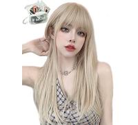 MGRANDE Peluca Premium Line 【 Active Top Stylist Product】 Juego de 6 artículos de línea interior de color para mujer, peluca original semi-larga con efecto facial pequeño (dorado beige DY37A)