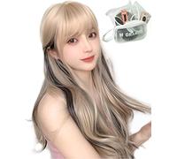 MGRANDE Peluca Premium Line 【 Active Top Stylist Product】 Juego de 6 artículos de línea interior de color para mujer, peluca original semi-larga con efecto facial pequeño (negro lechoso DY38B)