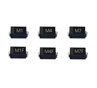 MGTCAR 100 unids/Lote diodo rectificador SMD M1 M4 M7 M7F A7 F7 1N4001 1N4004 1N4007 1N4007F 1N4007W FR107W Kit electrónico Paquete de diodos (Color : M7 1N4007 100pcs)