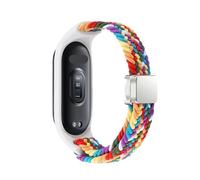 MGTCAR Braided Strap for Xiaomi Mi Band 8 Elastic Nylon Solo Loop Adjustable Watch band Magnetic Buckle bracelet for Miband 8 NFC Watchbands(Rainbow,For Miband 8)