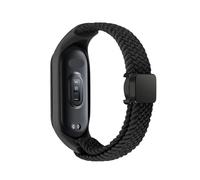 MGTCAR Braided Strap for Xiaomi Mi Band 8 Elastic Nylon Solo Loop Adjustable Watch band Magnetic Buckle bracelet for Miband 8 NFC Watchbands(Black,For Miband 7 6 5 4 3)