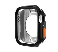 MGTCAR Change To Ultra Case for Apple Watch Case 45mm 44mm 41mm 40mm TPU Soft Cover for Iwatch Series 9 8 7 6 SE 5 4 Upgrade Ultra 2 1 49mm Watch Case(Black,S10 46MM)