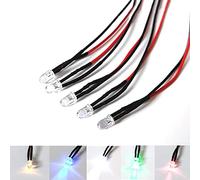 MGTCAR Lámpara de luz LED de 5mm, 10 Uds., diodos emisores de 20cm, Bombillas LED precableadas for decoración del hogar DIY, CC 3V 5V 9V 12V 24V 36V 48V 110V 220V (Color : Blue, Size : 10Pcs 220V)