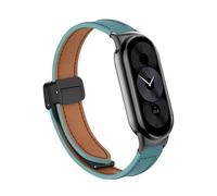 MGTCAR Leather Strap For Xiaomi Mi Band 9 Replacement Belt Magnetic Buckle Wristband Bracelet for xiaomi miband 8 mi band Correa Strap(Blue,For Miband 9)