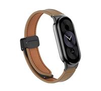 MGTCAR Leather Strap For Xiaomi Mi Band 9 Replacement Belt Magnetic Buckle Wristband Bracelet for xiaomi miband 8 mi band Correa Strap(Coffee,For Miband 8)